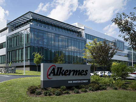 Exterior of Alkermes Waltham office building