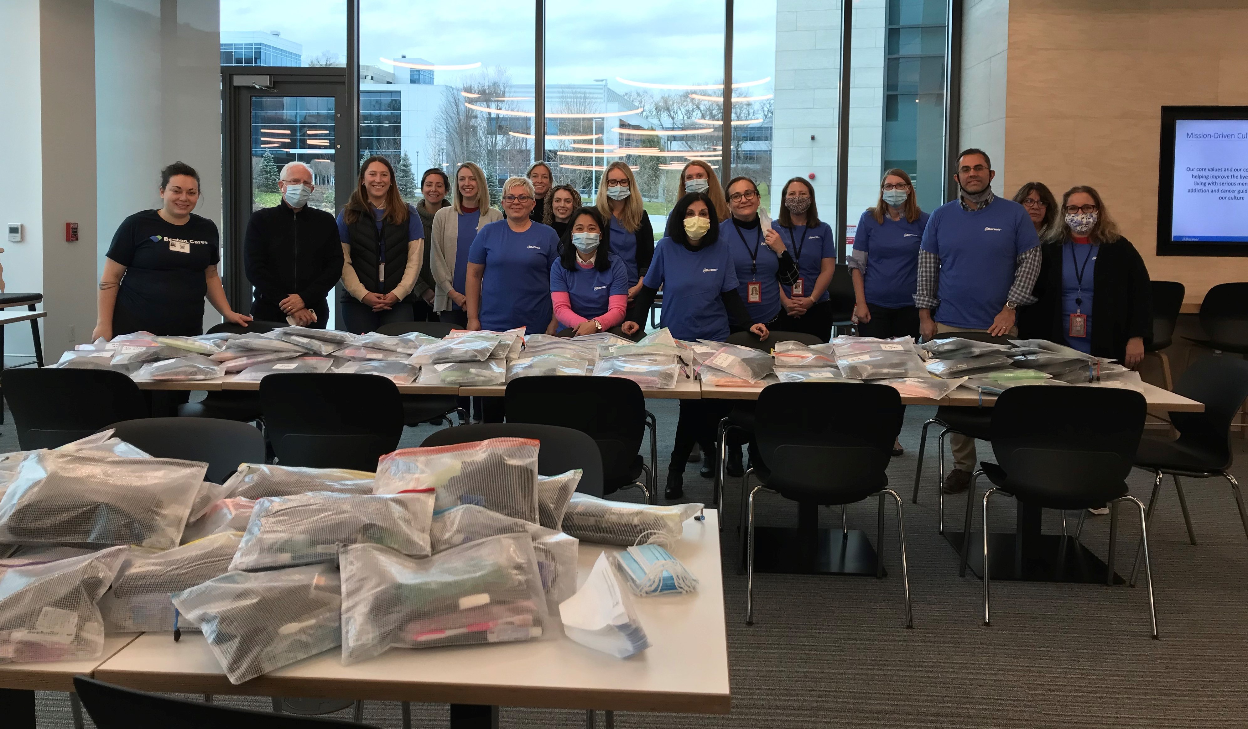 Pine Street Inn Hygiene Kit Assembly team